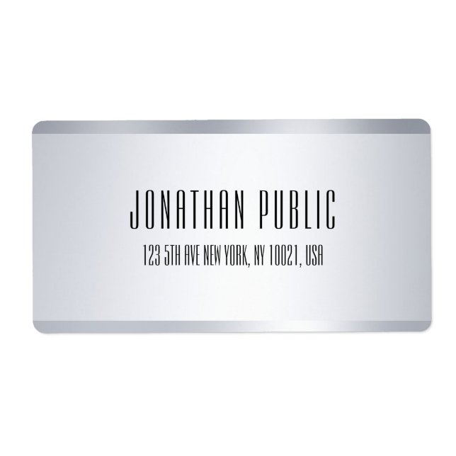 Faux Silver minimalistisk malltransport Adress Fraktsedel (Framsidan)