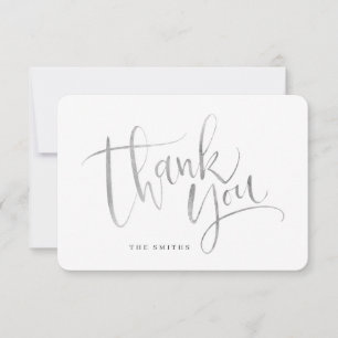 Faux Silver Modern Simple Script - tackkort Tack Kort
