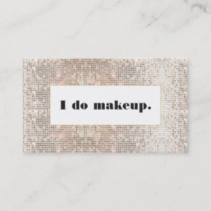 Faux Silver Sequin fet typography Makeup Artist Visitkort