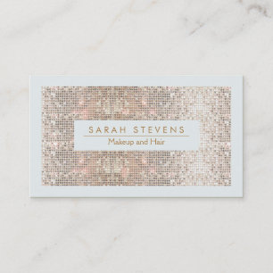 FAUX Silver Sequin Makeup och Hair Visitkort