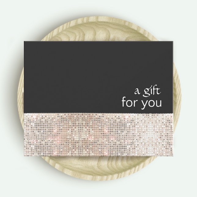 FAUX Silver Sequins Black Salon Gift Certificate (Skapare uppladdad)