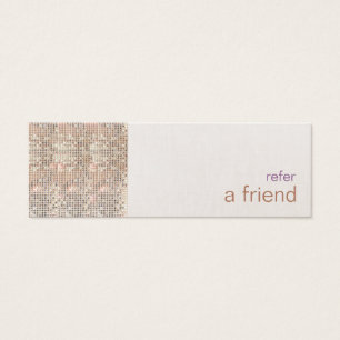Faux Silver Sequins Customer Salon Referral Litet Visitkort