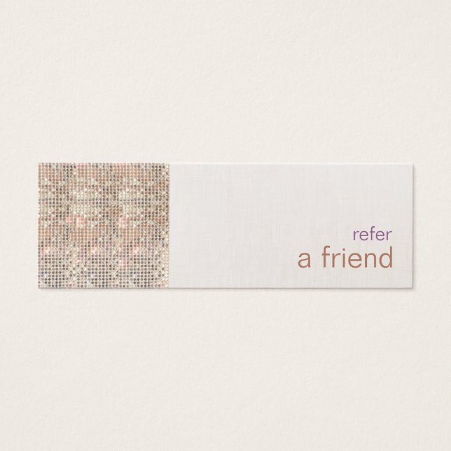 Faux Silver Sequins Customer Salon Referral Litet Visitkort (Framsidan)