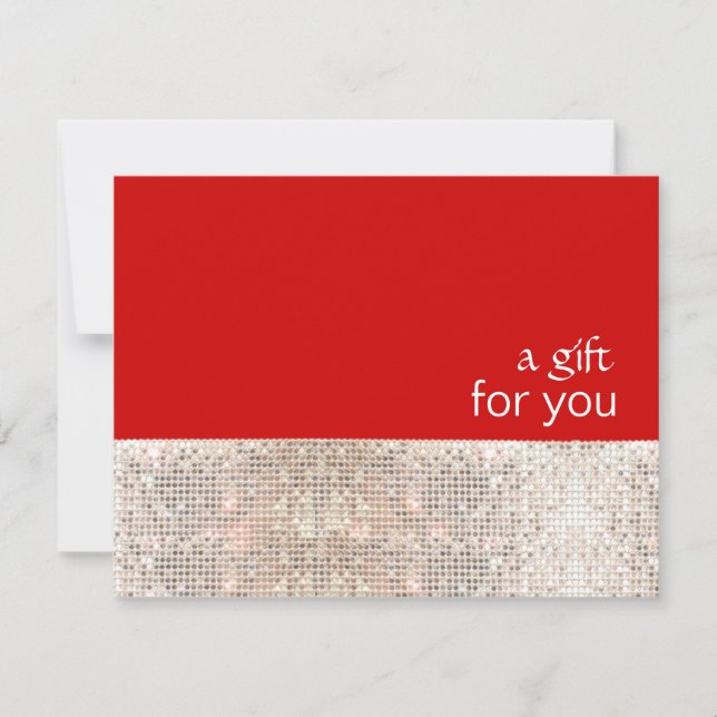 FAUX Silver Sequins Salon Helgdag Gift Certificate (Framsida)