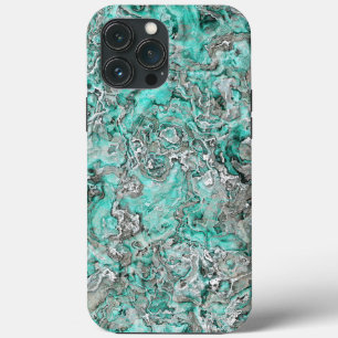 Faux Silver Teal Turquise Minerals Agate Mönster