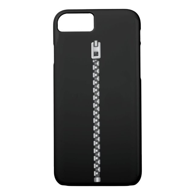 Faux Silver Zipper Case-Mate iPhone Skal (Baksida)