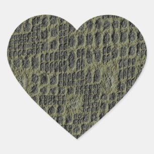 Faux Snake Skin Hjärtformat Klistermärke