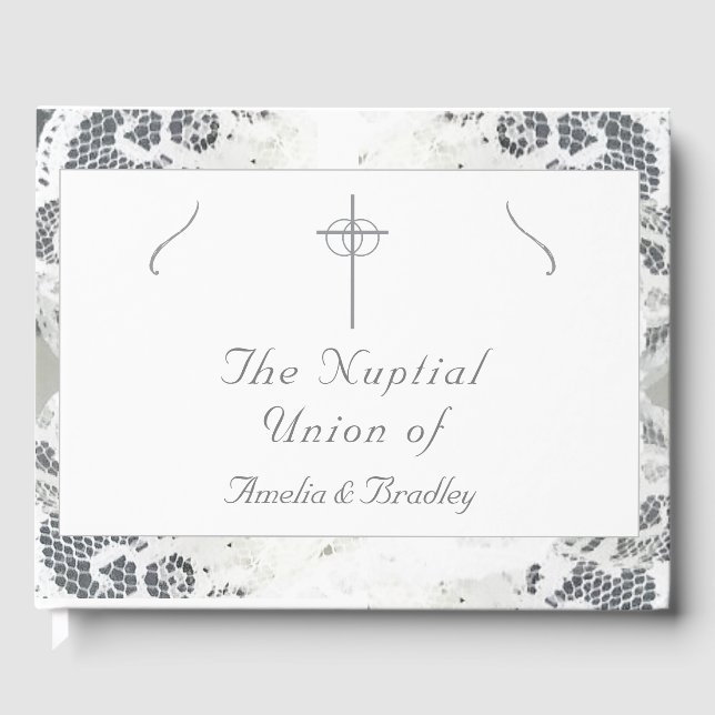 Faux Snöre Bröllop Gästböcker (Framsida)