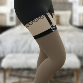 Faux Snöre Lingerie Silke Stockings Costume Sexy Leggings