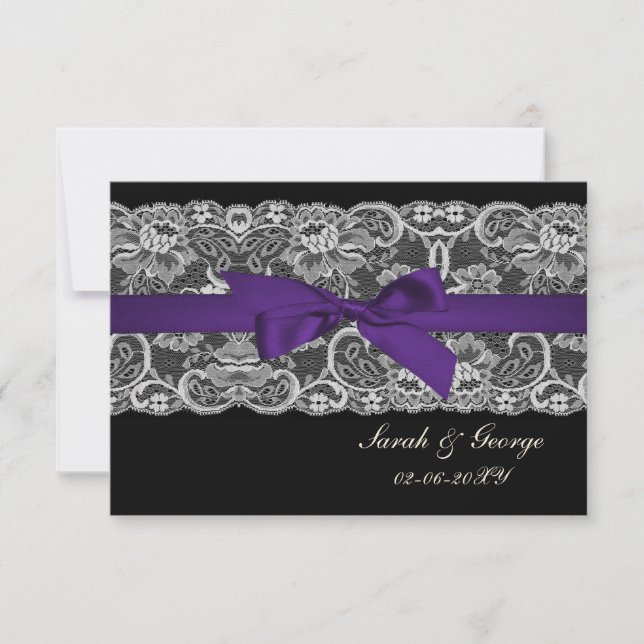 Faux snöre och ribbon lila black 3,5 x 5 osa (Framsida)