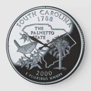 Faux South Carolina State Quarter Clock Stor Klocka