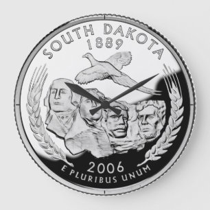 Faux South Dakota State Quarter Clock Stor Klocka