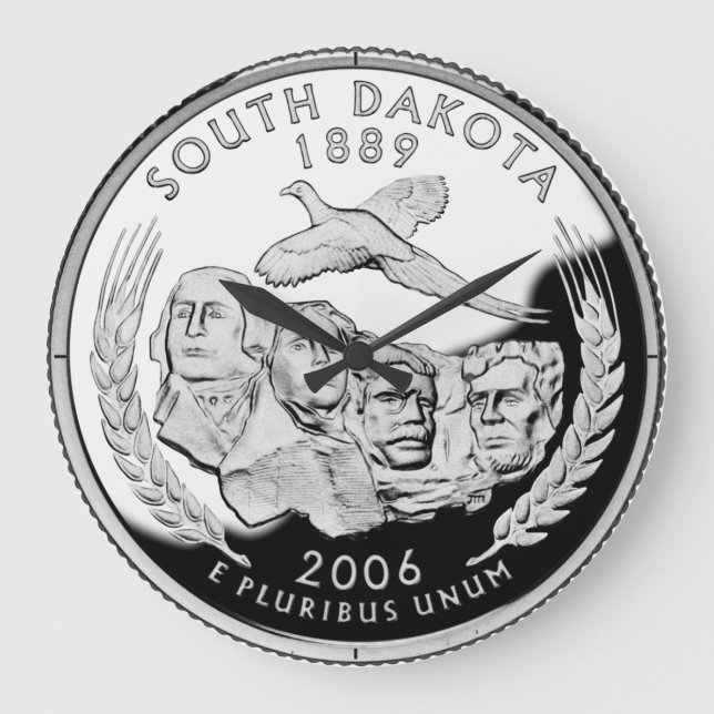 Faux South Dakota State Quarter Clock Stor Klocka (Framsida)