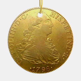 Faux Spain Guld Doubloon jul Ornament
