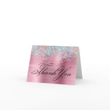 Faux Sparkly Holografiska Glitter Rosa Foil