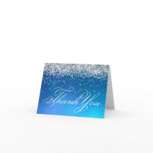 Faux Sparkly Silver Glitter Ocean Ombre Foil