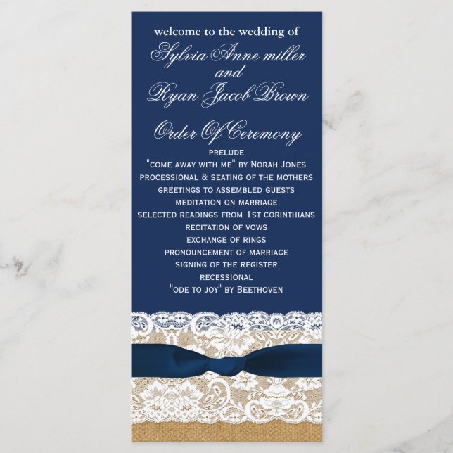 FAUX-spricka, bröllopsprogrammets telängd Program (Framsida)