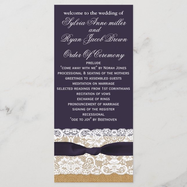 FAUX-spricka, bröllopsprogrammets telängd Program (Framsida)