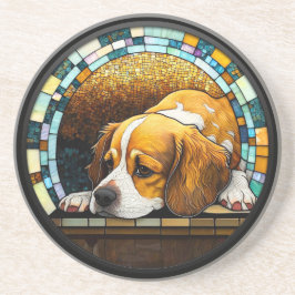 Faux Stached Glass Cavalier Kung Charles Spain Underlägg