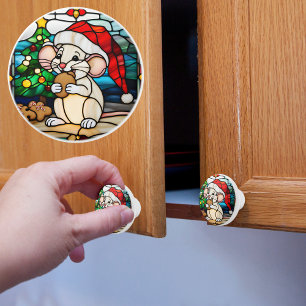 Faux-stenad julmus av glasmassa som äter kakor knopp