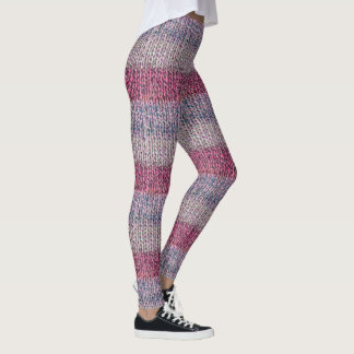 Faux Sticka Leggings in Soft Färg & Ombre Rand
