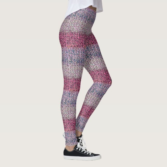 Faux Sticka Leggings in Soft Färg & Ombre Rand (Höger)