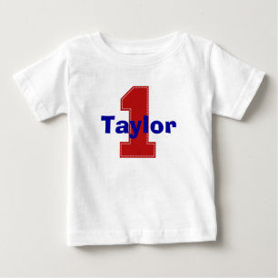 Faux Stitch First Birthday Shirt Tee