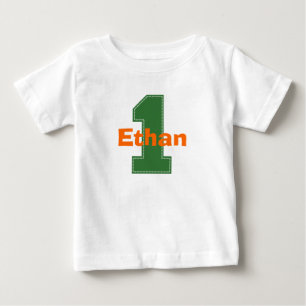 Faux Stitch First Birthday Shirt Tee Shirt