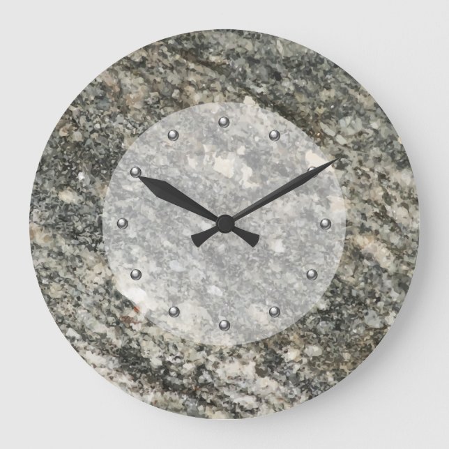 Faux Stone Kitchen Wall Clocks Stor Klocka (Framsida)