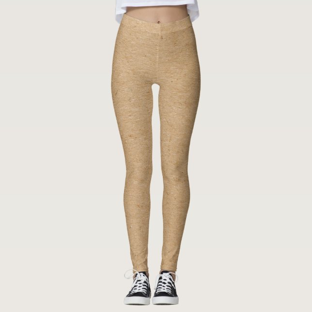 Faux Tan Kork Mönster Leggings (Framsida)