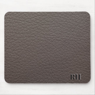 Faux Taupe Leather Anpassningsbar Monogrammed Init Musmatta