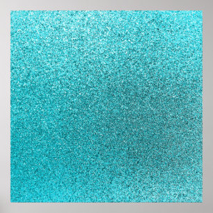 Faux Teal Blue Glitter Background Gnistra Struktur Poster