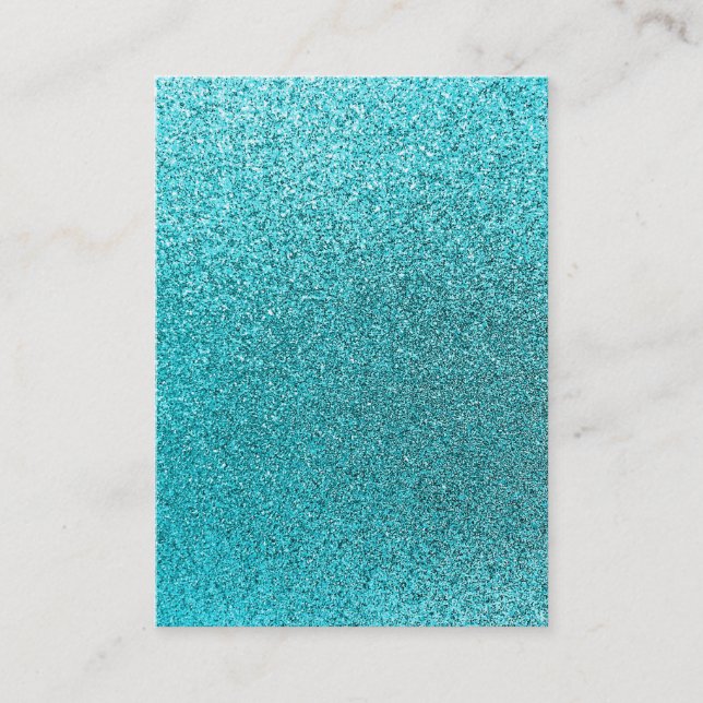Faux Teal Blue Glitter Background Gnistra Struktur Visitkort (Framsida)