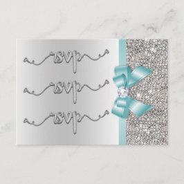 Faux Teal Bow Silver Sequins OSA Bröllop