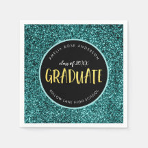 Faux Teal Glitter Student Studenten