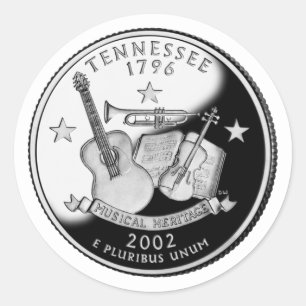 Faux Tennessee State Quarter Runt Klistermärke