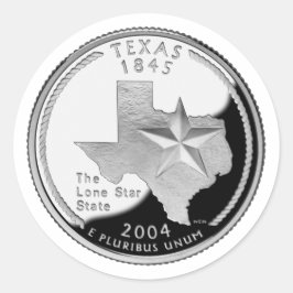 Faux Texas State Quarter Runt Klistermärke