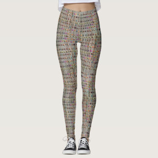 faux texture with dots pattern leggings