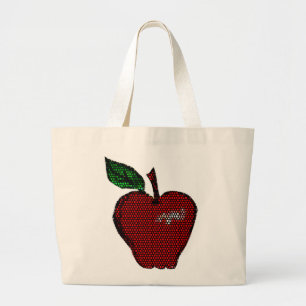 Faux Tile Apple Design Livsmedel Tote Jumbo Tygkasse