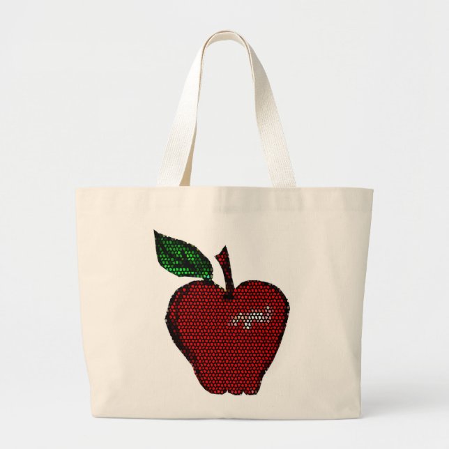 Faux Tile Apple Design Livsmedel Tote Jumbo Tygkasse (Framsidan)