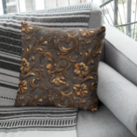 Faux Tooled Brown Leather Western