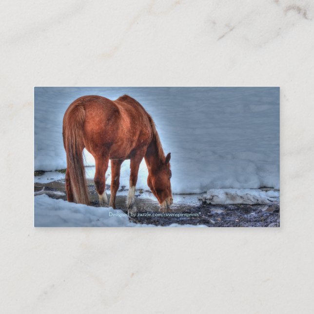 Faux Tooled Leather, Drinking Horse Affärskort Visitkort (Baksida)