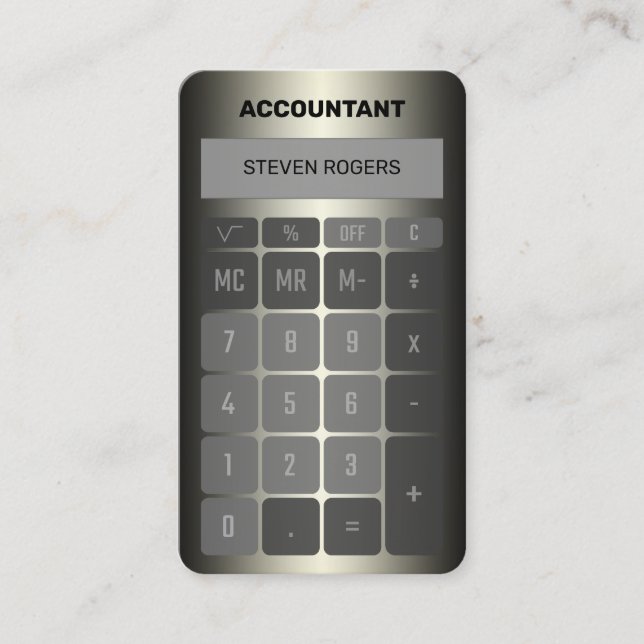 Faux-utseende för metallberäknare visitkort (Framsida)
