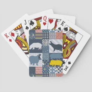 Faux-Vadderade flodhästar Casinokort
