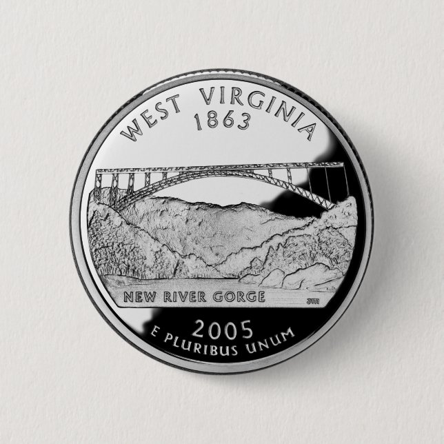 Faux Väster Virginia State Quarter Knapp (Framsida)