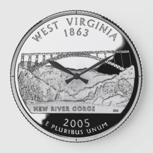Faux Väster Virginia State Quarter Stor Klocka
