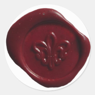 Faux Vax Seal in Red Runt Klistermärke