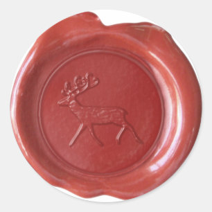 Faux Vax Seal - Red - REINDEER Runt Klistermärke