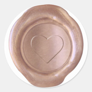 Faux Vax Seal - Ro Guld - Heart Runt Klistermärke