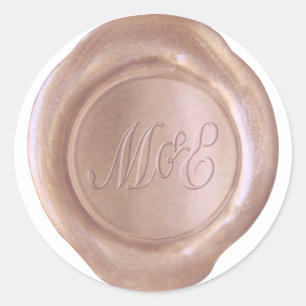 Faux Vax Seal - RoseGold - M&E_Anpassningsbar Runt Klistermärke